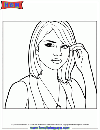 Celebrity Selena Gomez Coloring Page | H & M Coloring Pages