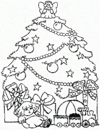 Presents And Christmas Tree Coloring Pages For Kids Printable ...