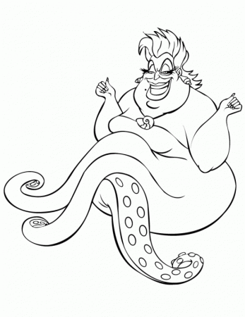 Ursula From Little Mermaid Cartoon Coloring Page Cartoons
