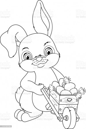 Easter Bunny Coloring Page Stock Illustration - Download Image Now - iStock