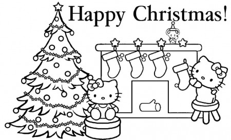 Print Hello Kitty Happy Christmas Coloring Page or Download Hello ...