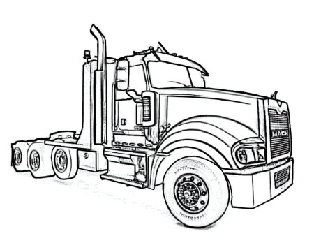 Coloring pages: Big trucks, printable for kids & adults, free