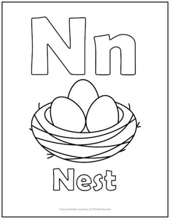Alphabet Letter “N” Coloring Page | Print it Free