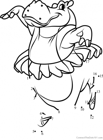 Hyacinth Hippo from Fantasia dot to dot printable worksheet - Connect The  Dots