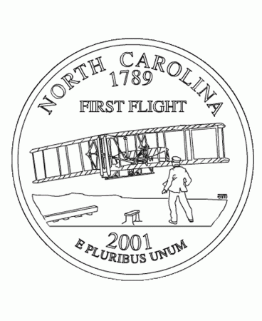 USA-Printables: North Carolina State Quarter - US States Coloring Pages