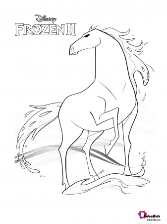 Frozen 2 Nokk the magic horse coloring page. bubakids.com, Frozen ...