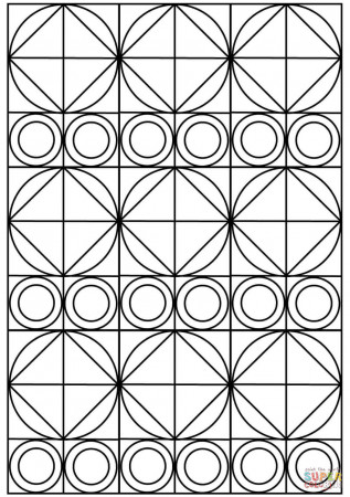 Circles and Squares Ornament coloring page | Free Printable Coloring Pages