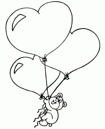 Teddy Bear With Heart Coloring Pages | Coloring