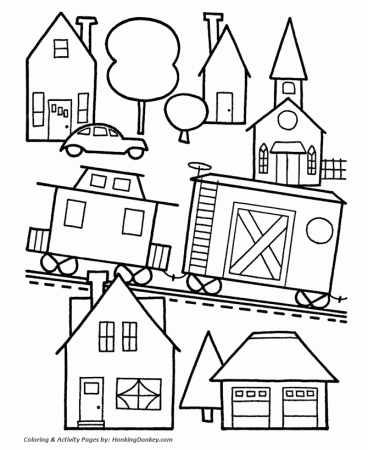 Christmas Shopping Coloring Pages - Christmas Toy Train Coloring 