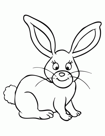 Cute Cartoon Rabbit Coloring Page | Free Printable Coloring Pages