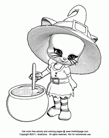 Coloring Pages For Kids Halloween Cat
