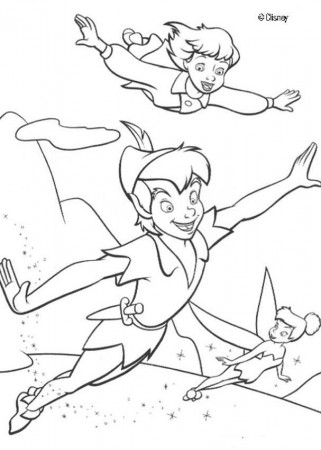 Peter Pan coloring pages - Peter Pan, Wendy and Tinkerbell