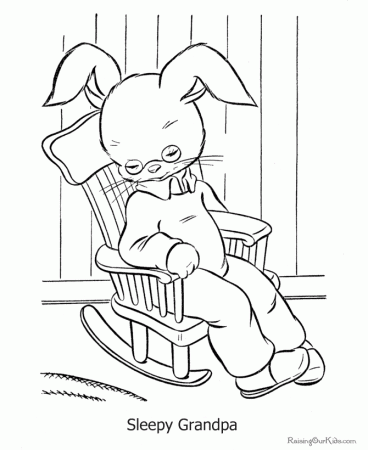 Easter bunny page to colour in - 020