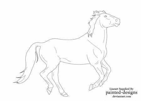 Dancing Horse Lineart by painted-