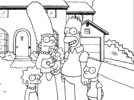 BART, HOMER, LISA AND MARGE SIMPSONS COLORING PAGES