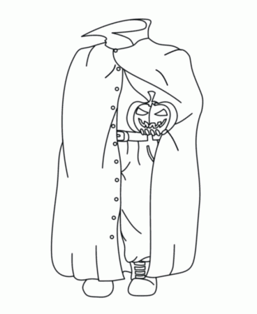 Halloween Costume Coloring Page - Headless Horseman costume - Free 