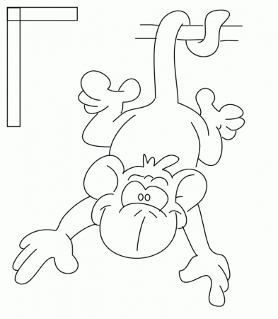monkey on a tree Colouring Pages