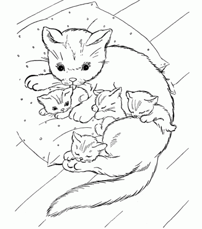 Printable Family Cat Coloring Pages - Animals Coloring : oColoring.