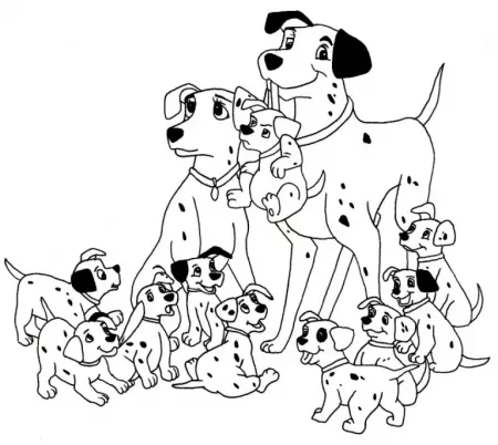 Dalmatians Family Coloring Page | Kids Coloring Page