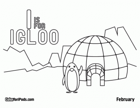 igloo colouring page - Quoteko.
