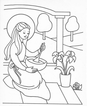 Mary the mother of Jesus Colouring Pages