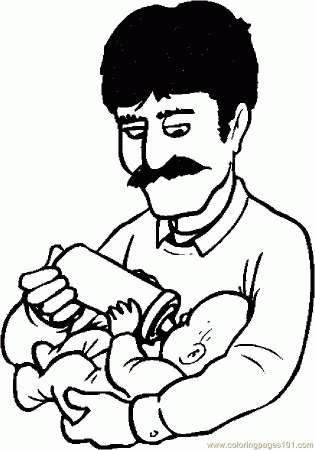 daddy and baby Colouring Pages