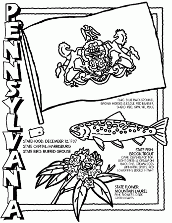 Coloring & Activity Pages: Pennsylvania Coloring Page
