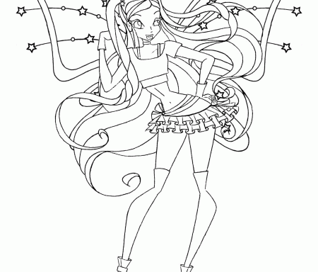 Download Wings Club Flora Coloring Pages - Kids Colouring Pages
