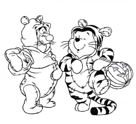 Disney Cartoon Pooh And Tiger Coloring Picture | Disney Coloring 