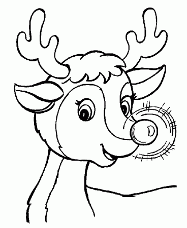 Christmas Coloring Page Rudolph The Red Nose Raindeer 