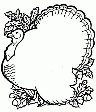 Turkey Wearing Hat Thanksgiving Coloring Pages