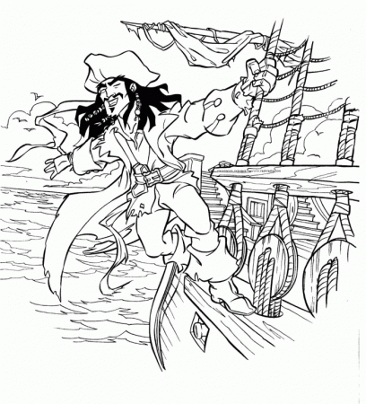 Captain Jack Sparrow On The Black Pearl Coloring Pages - Pirates 