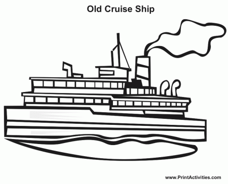 cruise ship coloring page cartoonish steam