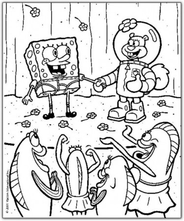 Spongebob With Sandy Printable Coloring Pages | Laptopezine.