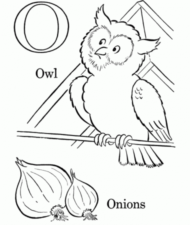 Owl Coloring : O For Owl And Sesame Coloring. O For Owl And Onions 