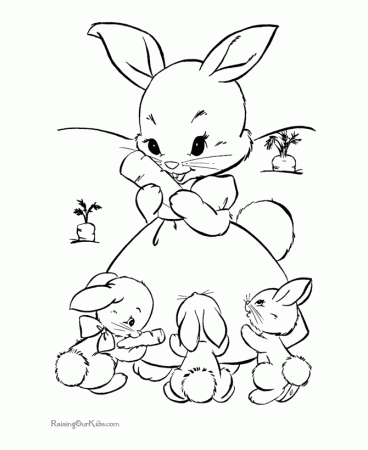Cute Bunny Rabbit Coloring Pages Funny Black And White Unny 