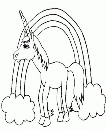 Rainbow Unicorn Coloring Pages Kids - unicorn Cartoon Coloring 