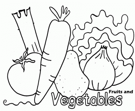 Coloring Pages Of Fresh Fruit and Vegetables