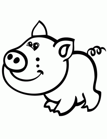 Happy Pig For First Grade Students Coloring Page | Free Printable 