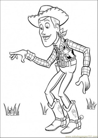 Coloring Pages Woody Sheriff Is Walking In The Ground (Cartoons 