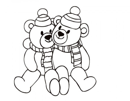 Printable Teddy Bears coloring page from FreshColoring.