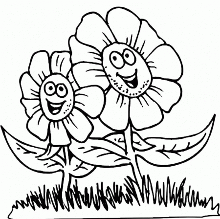 Flower Happy Spring Coloring Picture - Spring Day Coloring Pages 