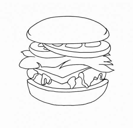 Junk Food Of Hamburger Coloring Pages: Junk Food Of Hamburger 