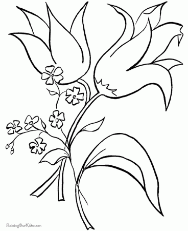 Valentine Flowers Coloring Pages - 002