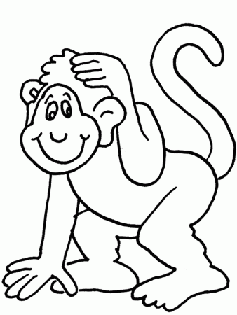 Printable Monkey Animals Coloring Pages - Coloringpagebook.com