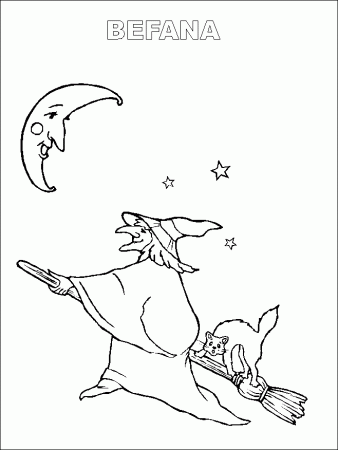 The Pictures To Color Of La Befana For The Children Coloring Coloring Home