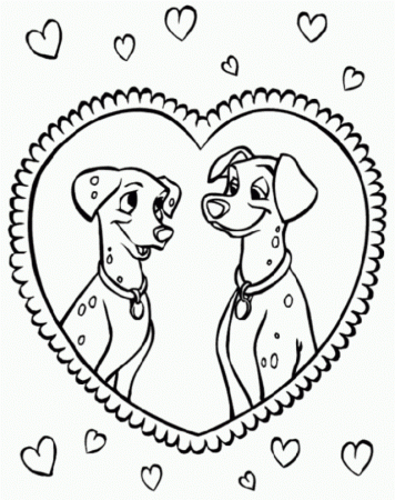 101 In Love Dalmatians Coloring Page Coloringplus 124607 101 