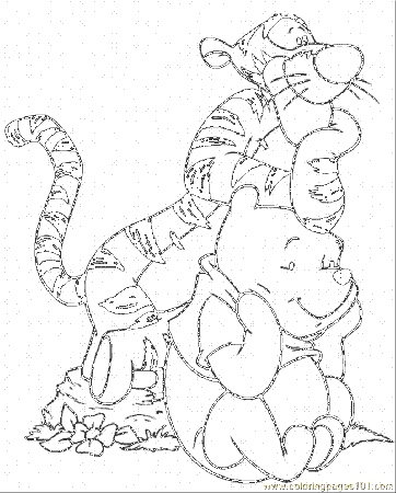 Coloring Pages Tigger And Pooh Look At The Same Thing (Cartoons 