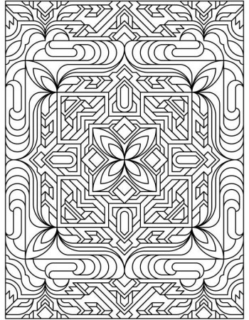 Art Deco Geometric Coloring Page | Coloring Pages