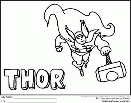 Thor Coloring Pages Free Coloring Pages Thor Avengers Thor 194115 